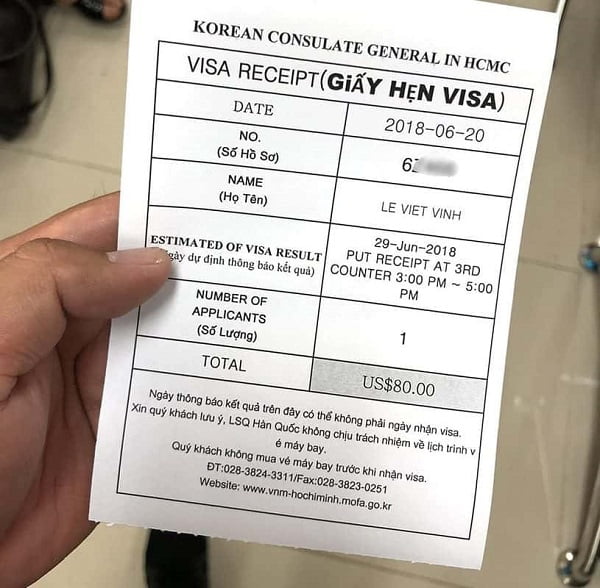 Thời gian trả kết quả visa Hàn Quốc