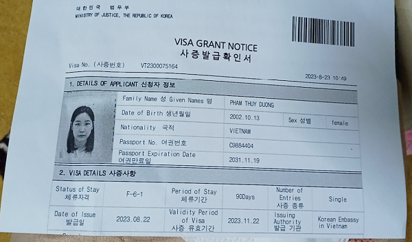 Các loại visa kết hôn Hàn Quốc