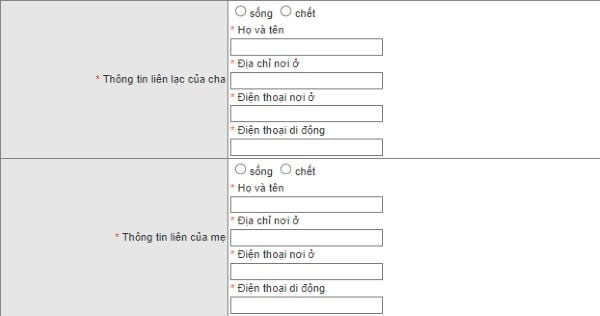 Thông tin địa chỉ lưu trú tại Việt Nam