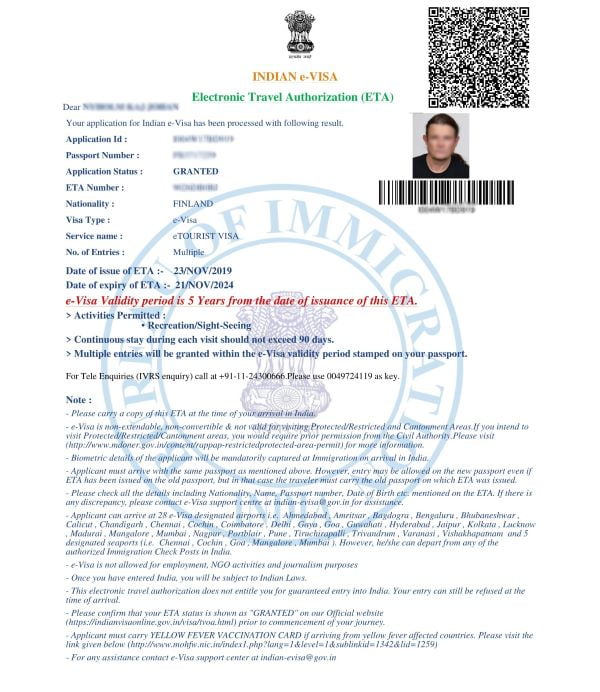 Visa điện tử (evisa Ấn Độ)