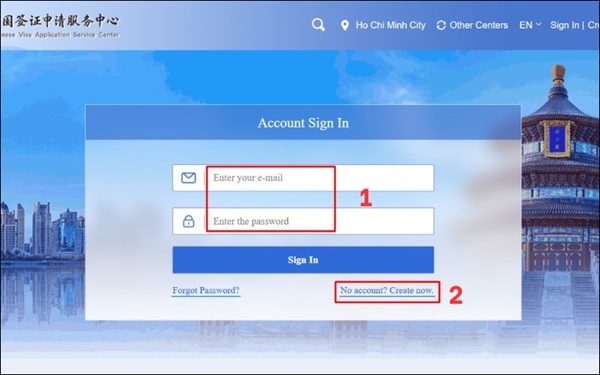 Chọn Create Now để đăng ký tài khoản mới nếu chưa có