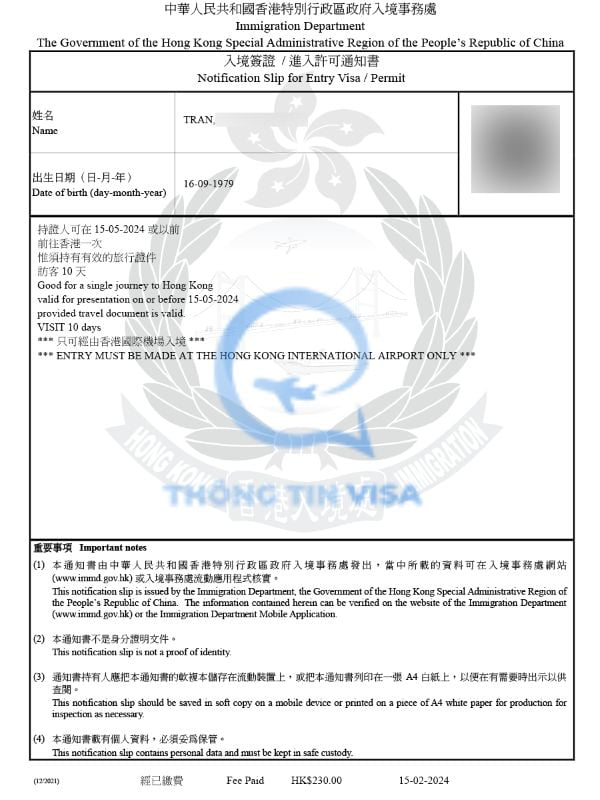 Thông tin visa - Dịch vụ làm visa Hong Kong uy tín tại TP. HCM