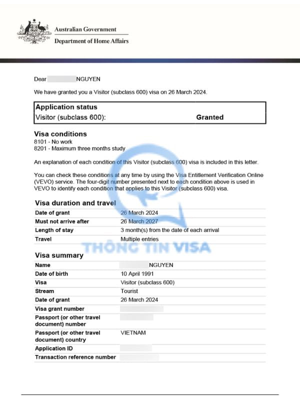 Tổng quan dịch vụ xin visa Úc tại Thông tin visa