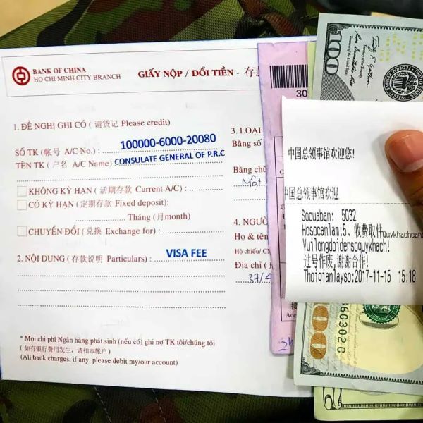 Chi phí làm visa Trung Quốc thăm thân