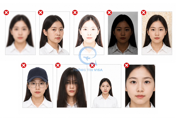 Lỗi thường gặp khi chụp ảnh visa Hàn Quốc
