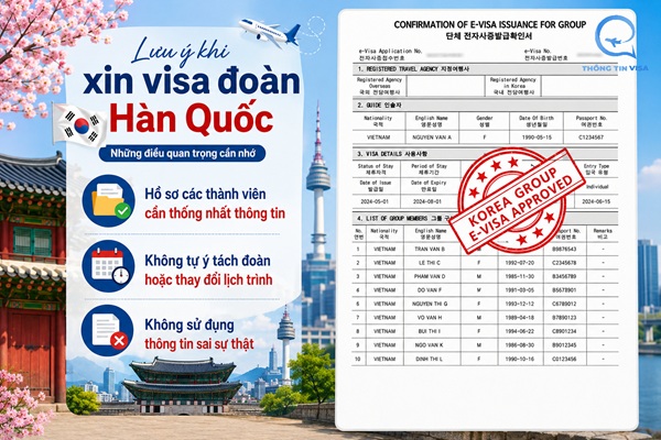 Lưu ý quan trọng khi xin visa Hàn Quốc theo đoàn