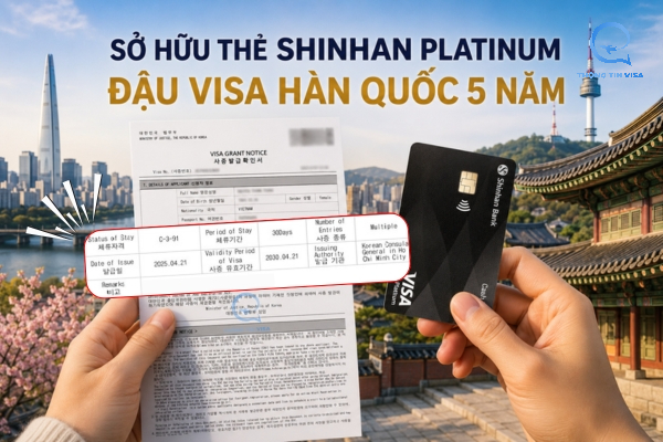 Đặc quyền khi xin visa Hàn Quốc thẻ Shinhan