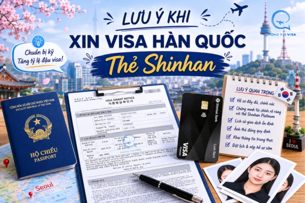 Lưu ý khi xin visa Hàn Quốc thẻ Shinhan