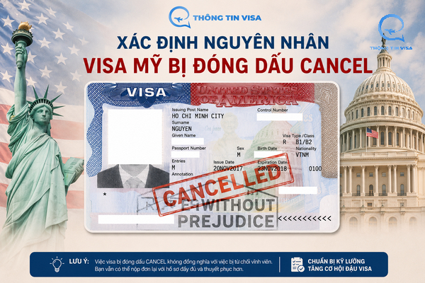 Xác định nguyên nhân visa Mỹ bị đóng dấu cancel