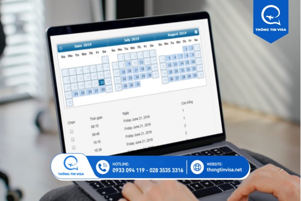 Đặt lịch hẹn phỏng vấn visa không định cư Mỹ