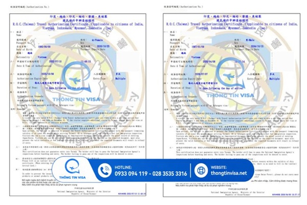 Visa điện tử Đài Loan